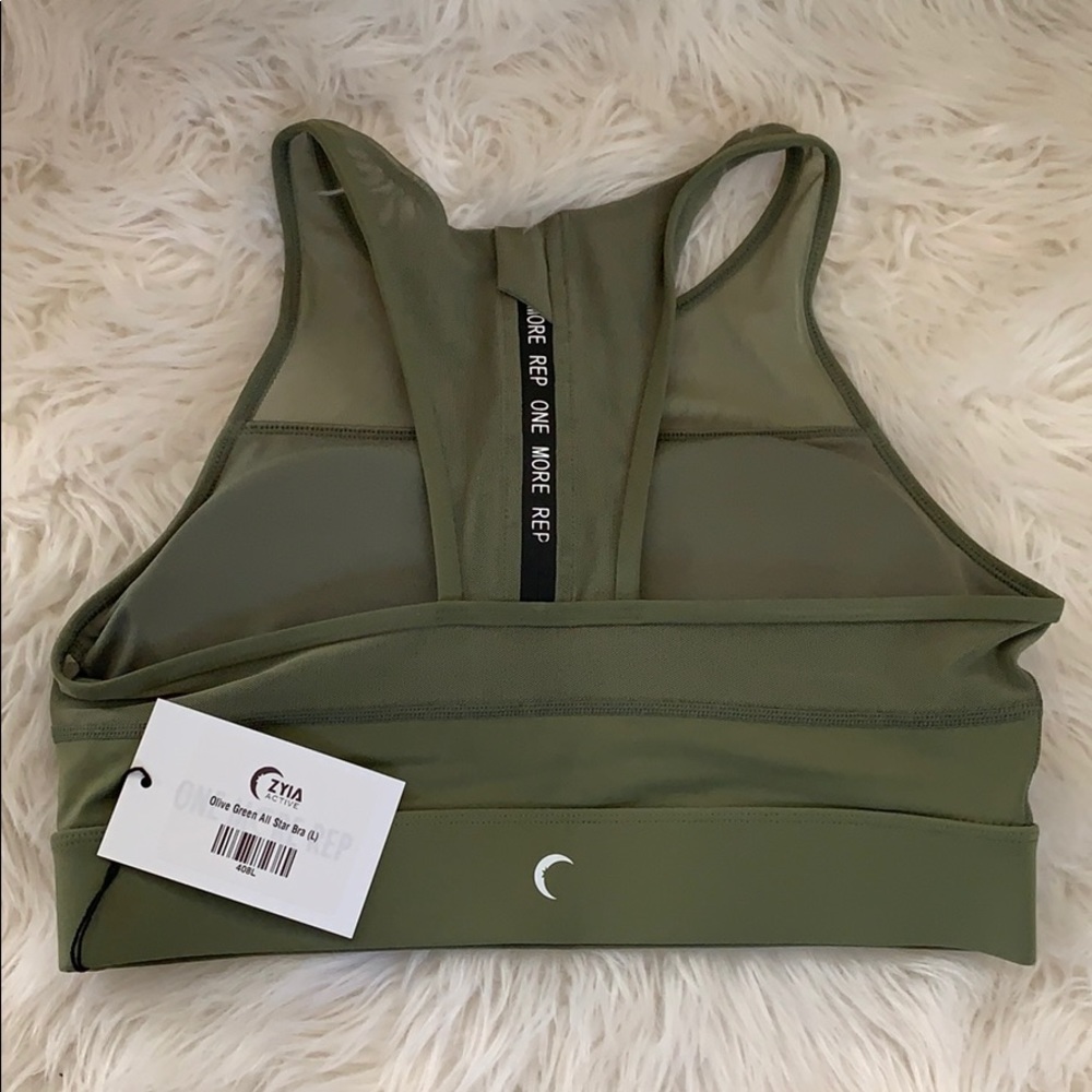Zyia olive green all star bra